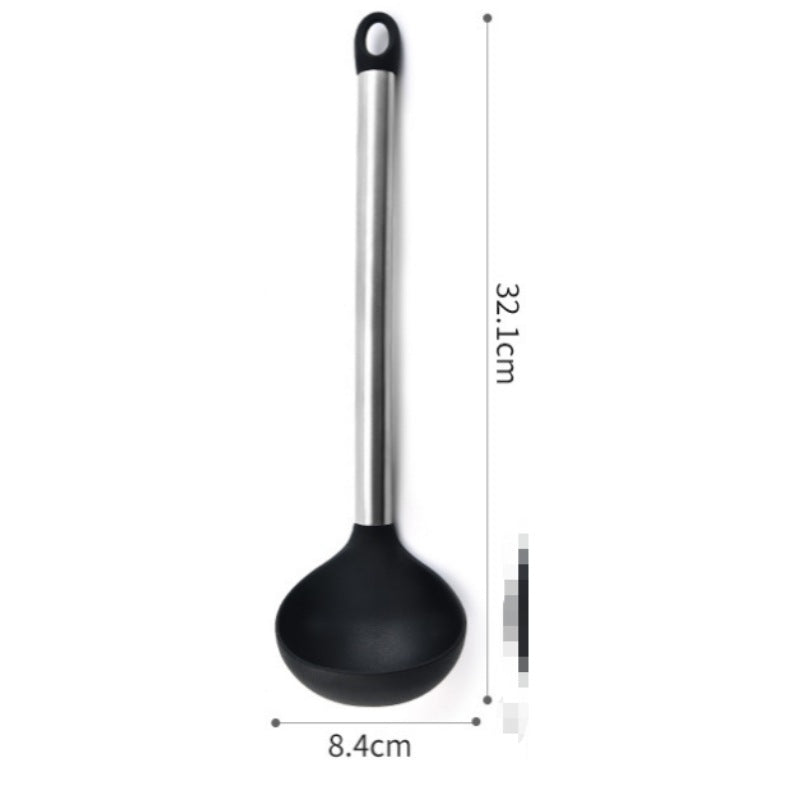 Silicone kitchenware suit 8-piece set stainless steel tube handle spatula baking scraper egg beater cooking hot pot spoon