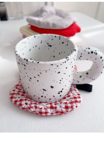 Meizuo Elements Korean-Style Ins-Style Apple Quilted Coasters Fabric Tea Coasters Cute Anti-Scalding Mats Factory Direct Sale