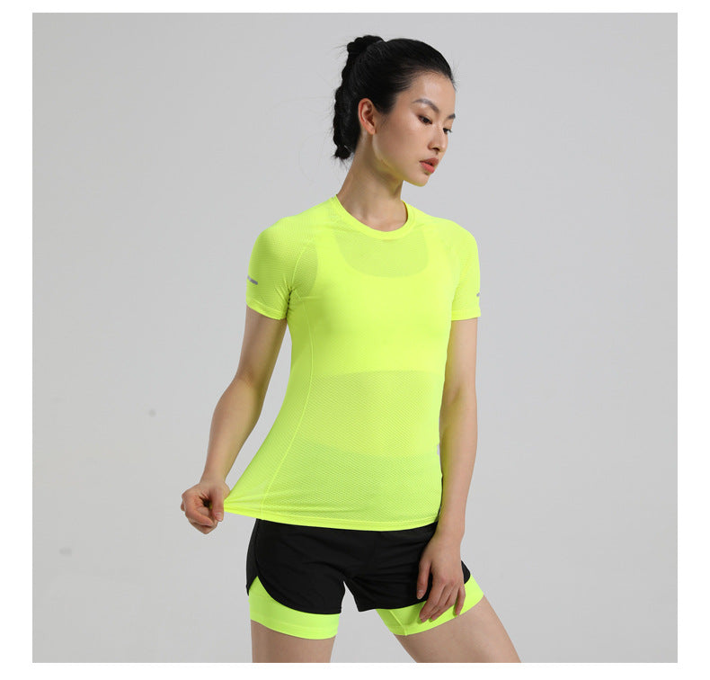 Men's Quick-drying Sports Shorts Fake Two-piece Fitness Triple Pants Marathon Running Pants Invisible Pocket for Mobile Phone