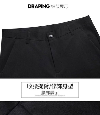 Men's Casual Trousers for Foreign Trade, Loose and Fattened, No-Iron Straight Suit, Business Elastic Trousers Wholesale