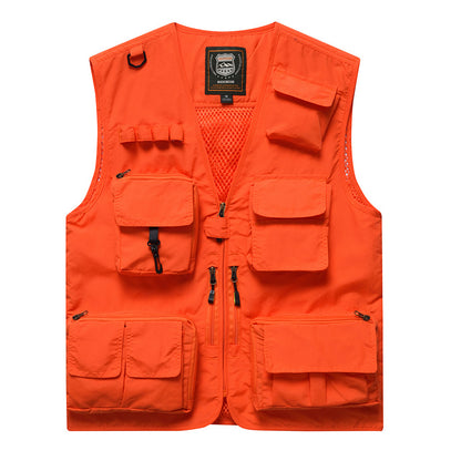 Four Seasons Photography Tooling Multi-Pocket Quick-Dry Vest Safety Waistcoat Logo Printing Men's and Women's Wear