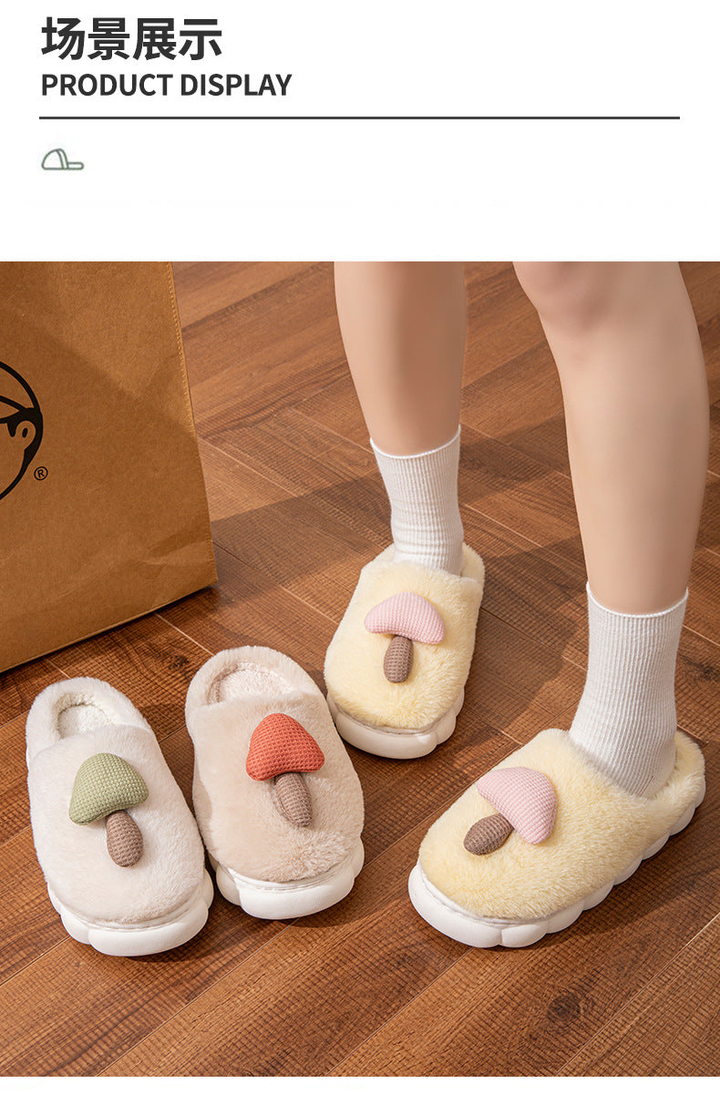 Cotton Slippers for Women Autumn and Winter 2025 New Couple Indoor Home Non-Slip Student Dormitory Fleece-Lined Thick-Soled Slippers for Men