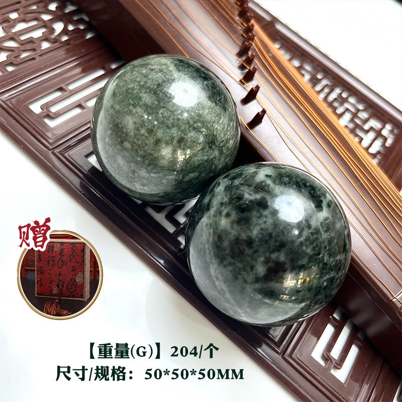 Nanyang Jade Dushan Jade Walnut Wen Play Fitness Ball Hand Handpiece Men's Hand-carved Pair of Natural Mono Jade