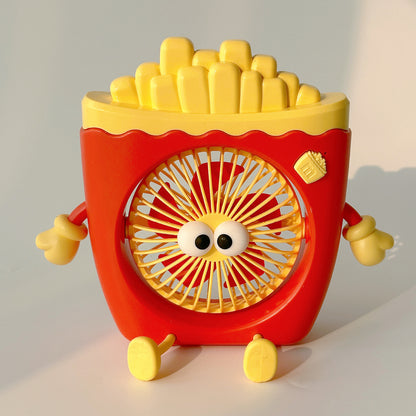 Food Toy Series Cartoon Electric Fan Summer Small Dormitory Fan USB Mini Fan Portable Handheld Fan