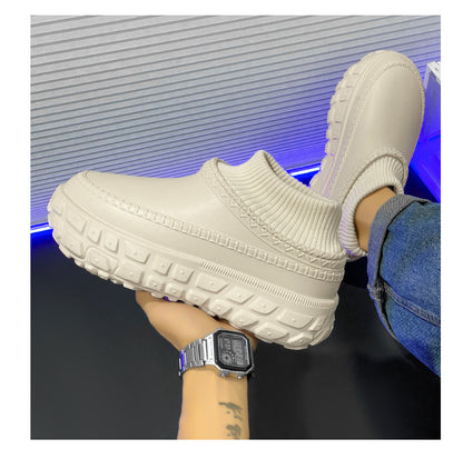 Winter Cross-Border Thick-Soled Cotton Slippers for Couples with Tire Soles, Warm Socks and Shoes for Men, Cotton Tow
