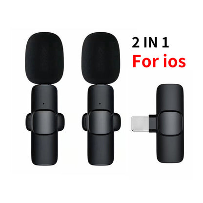 Cross-border new wireless collar clip microphone factory portable audio video recording mini K1 microphone