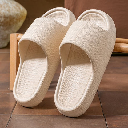 Thick-Soled Sandals for Women 2025 New Summer Home Indoor Bathing Non-Slip Simple Shit-Stepping Couple Slippers for Men
