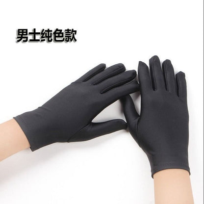 Spandex Gloves Spring and Summer White Ceremonial Thin Short Elastic Gloves for Men and Women Tight White Gloves Jewelry Gloves