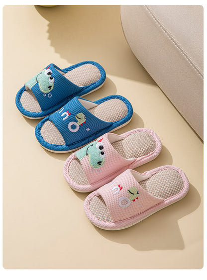 Small Dinosaur Boys and Girls Baby Open Toe Thickened Non-slip Pvc Summer Linen Sandals