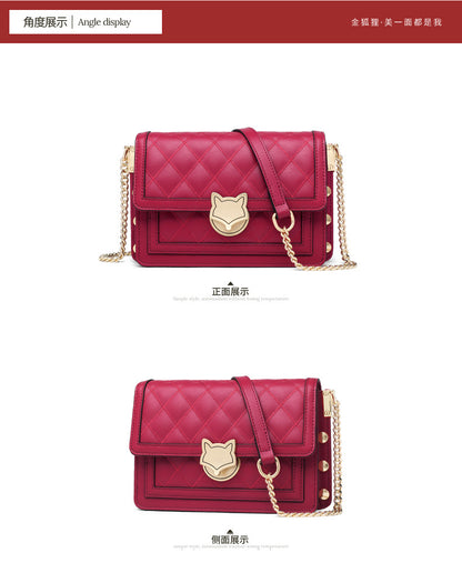Chain Bag Women's 2024 New Trendy Fashionable Black Rhomboid Shoulder Crossbody Small Square Bag High-grade Commuter Shoulder Bag