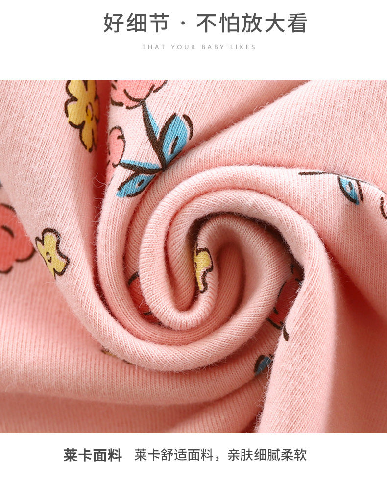 Children's Pajamas suit 2024 Autumn Baby Lycra Underwear Boys Home Clothes Girls Autumn Clothes Pants Children's Clothing Wholesale