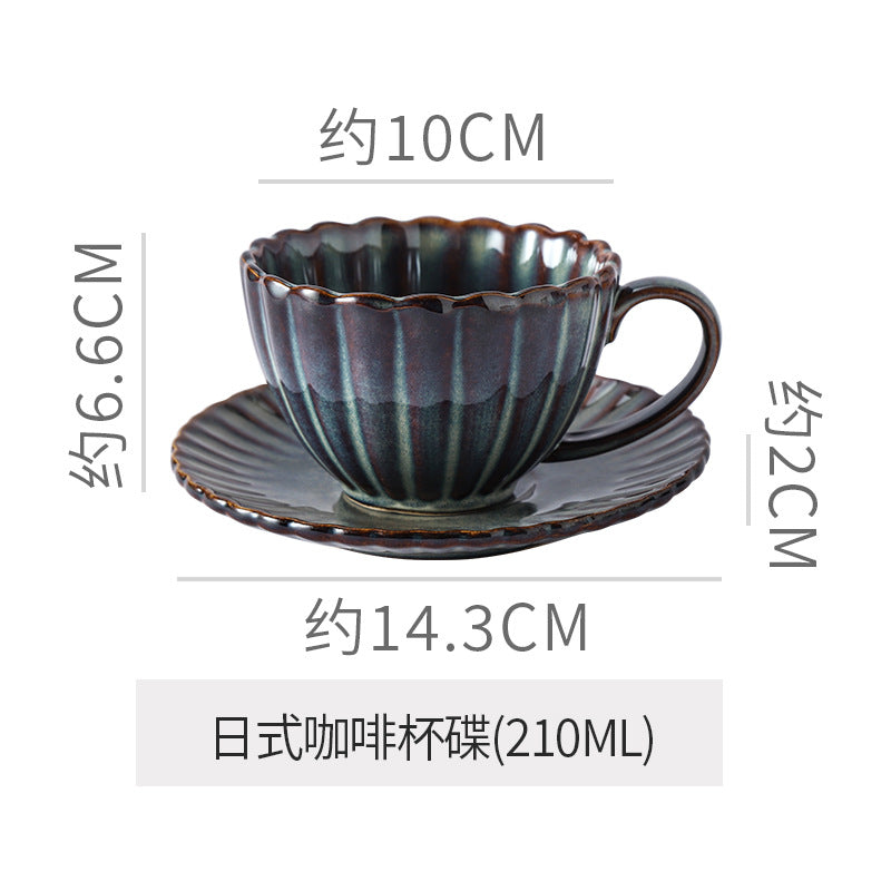 Retro High-grade Sense Striped Kiln Change Ceramic Cup Hotel Home Office Milk Coffee Cup Afternoon Tea Drinking Cup