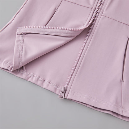 Yoga Clothing Women's Spring and Summer Vertical Collar Zipper Jacket Slim-fit Sun Protection Slimming Long-sleeved High-end Running Sports Fitness Top