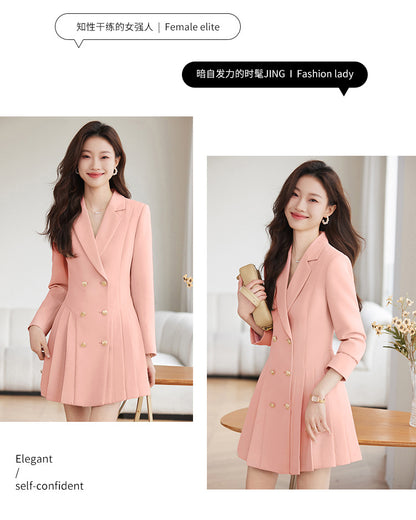High-grade suit dress women's spring and autumn 2024 New elegant waist-tight small beauty salon professional work clothes