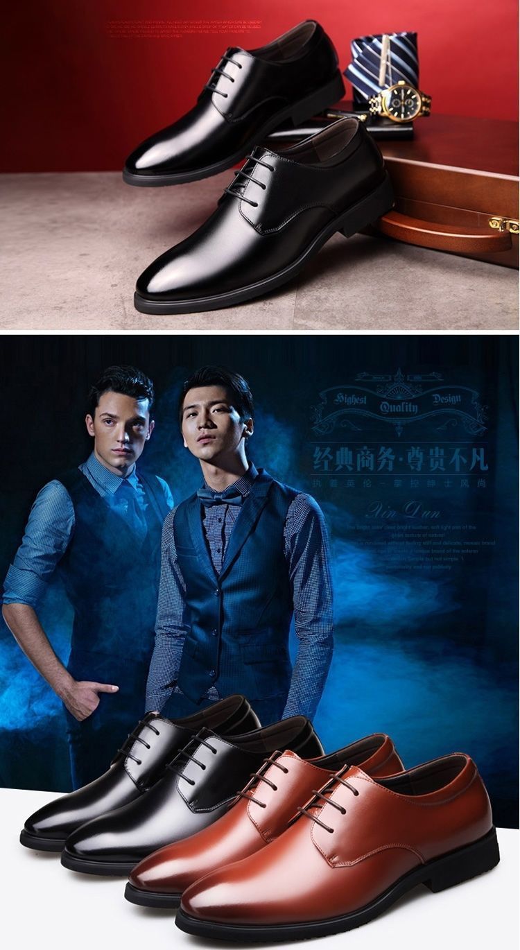[100% cowhide] 2023 new autumn genuine leather shoes men's non-slip breathable business work shoes dad shoes