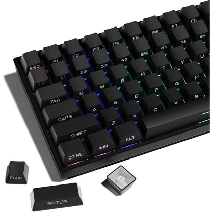 Polar Daylight Side Engraved Transparent Keycap PBT Micro Sand Surface 133 Key Dip Dye Six Color Gradient Personality Adaptable Mechanical Keyboard