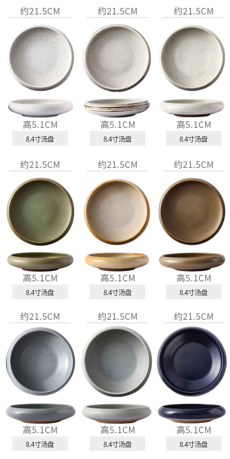Retro Japanese Style Ceramic Bowl Creative Personality Household Rice Bowl Restaurant Special Snack Bowl Dessert Salad Bowl
