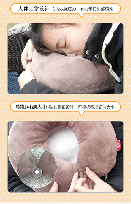 2025 New Cross-Border U-Shaped Pillow Portable Pp Cotton Office Nap Cervical Pillow Car High-Speed Rail Neck Pillow Wholesale