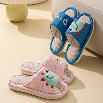 Small Dinosaur Boys and Girls Baby Open Toe Thickened Non-slip Pvc Summer Linen Sandals