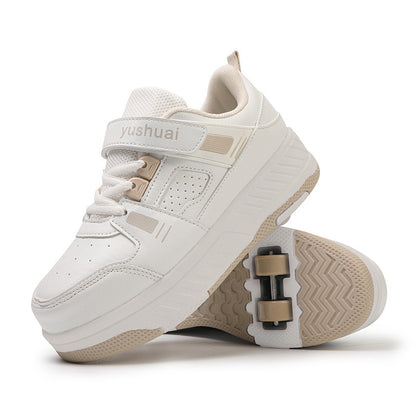 New heloo shoes two-wheel roller shoes children with wheels shoes girls skates student deformation shoes wholesale
