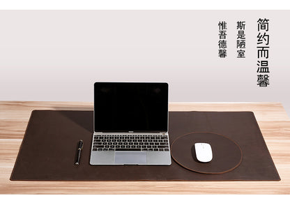 Thickened Crazy Horse leather computer table mat desk leather mouse pad cowhide laptop comfortable non-slip leather pad