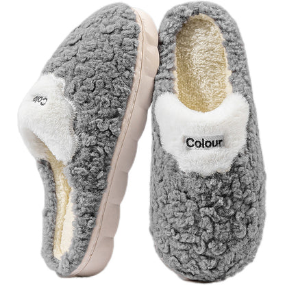 Cotton Slippers for Women, Cute Cartoon Indoor Non-Slip Warm Cotton Shoes for Students and Couples, Korean Style Slippers for Men, Winter Style