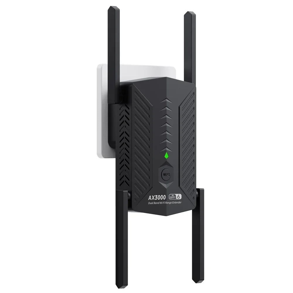 WIFI6 AX3000 Gigabit Wireless WiFi Repeater Router 4 High-gain Antenna 2.4/5Ghz Signal Booster Long Range Amplifer for Home