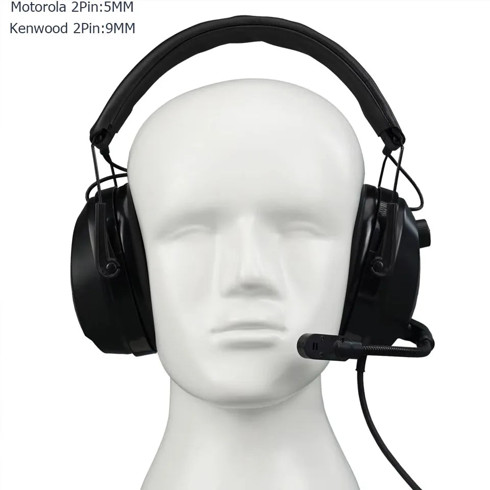 Retevis KM Headset with Noise Reduction Rotatable Boom Microphone for Baofeng UV-5R Quansheng UV K5 UV K6 UV K58 Walkie Talkie