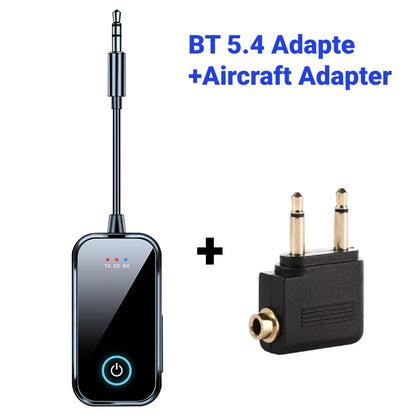 2 in 1 Bluetooth 5.4 Receiver Transmitter 3.5mm AUX Jack Airplane USB Dongle Wireless Audio Adapter For TV PC Speaker Car kit