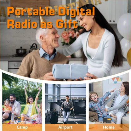 XHDATA D-808 Portable Radio AM/FM/SW/MW/LW SSB AIR RDS Radio Speaker with LCD Display Alarm Clock Stereo Radio D808