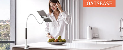 Oatsbasf Gooseneck Tablet Stand Holder Phone Stand Holder with Adjustable Flexible Long Arm for Bed Lazy Bracket 4.7-13" Device