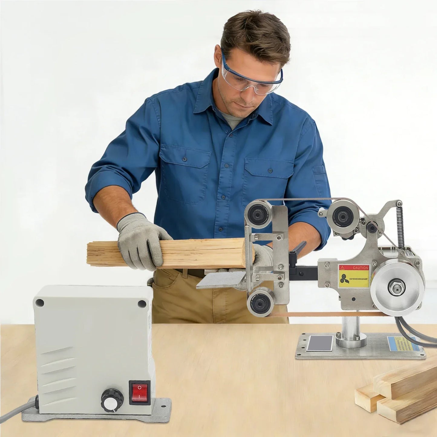 Multi-function Desktop Belt Machine,with Brushless Motor 762x25MM Belt Sander  Sharpener Polishing Grinding Machine