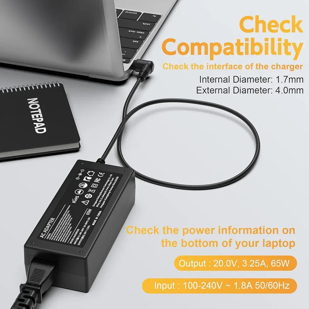 65W Laptop Charger for Lenovo Flex 5 4 6 11 14 15 Ideapad 3 5 110   130s 310 320 330 330s 510 520 530s 710s Adapte Power Supply