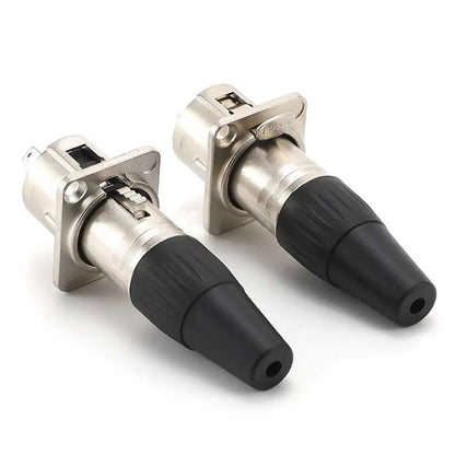 JCD XLR 3pin Male Female Panel Audio Microphone Mixer Plug Jack Connector YS145 YS146 Male Female 3 Core XLR Metal Socket