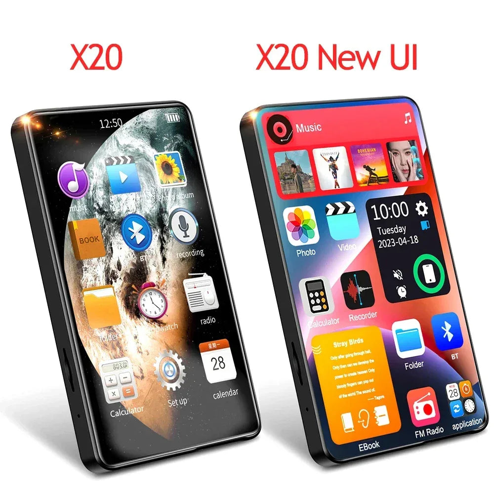 4 Inch Full Touch Screen MP3 Player Bluetooth 5.2 Walkman MP4 16GB Built-in Speaker Music Player with FM Radio Recorder E-Book