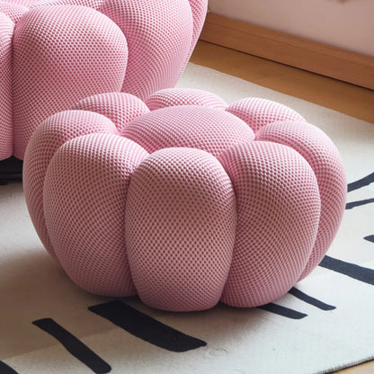 Nordic Sofa Pedal Simple Round Stool Low Ottomans Living Room Sofa Footstool 3D Fabric Creative Leg Footstool Pumpkin Footstools