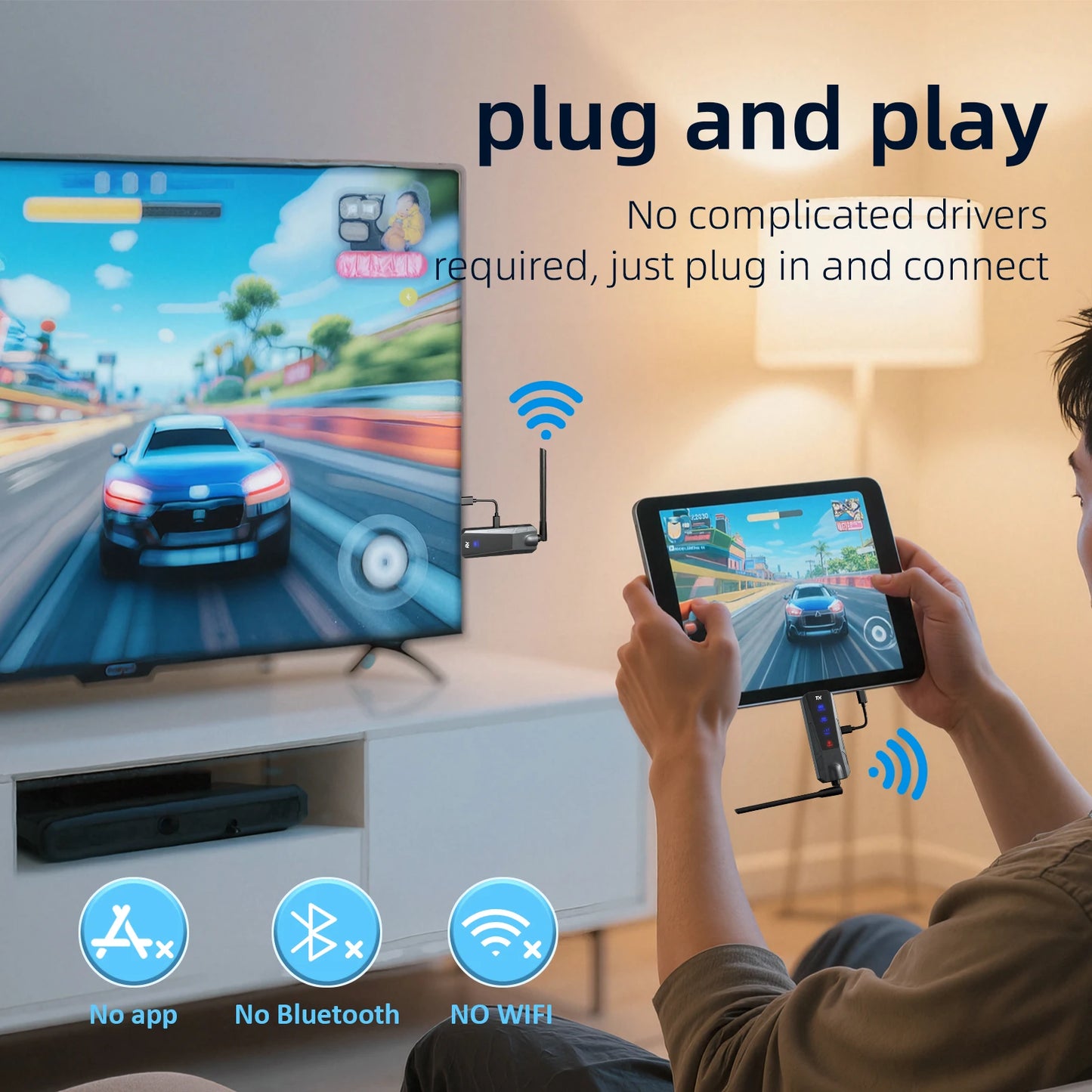 1080P 80m Wireless HDMI Transmitter and Receiver APP Monitor Video Transceiver Low Latency Plug and Play for PC TV Projector