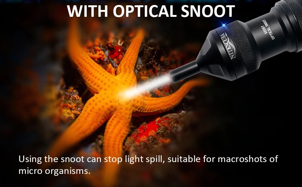 Nitescuba V20 Diving Led Video Light Glare 2000 Lumen Astigmatism Lamp Focus With Red Light Tg6 Gopro Underwater Photography