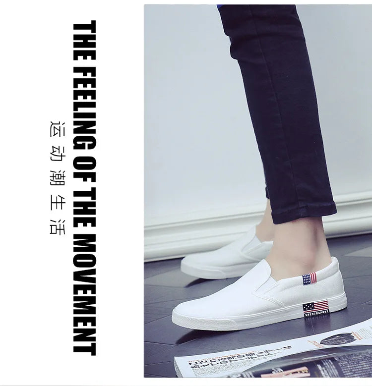 Men Casual Shoes Canvas Luxury 2025 Mens Loafers Breathable Slip on FlatsMale Vulcanized Shoes White Driving Shoes Plus Size 47