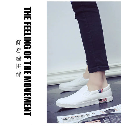 Men Casual Shoes Canvas Luxury 2025 Mens Loafers Breathable Slip on FlatsMale Vulcanized Shoes White Driving Shoes Plus Size 47