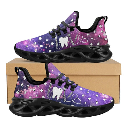 Black and White Teeth Medical Institution Nurse Shoes for Woman Men Four Seasons Round Toe Non-slip Casual Sneakers Custom Shoes