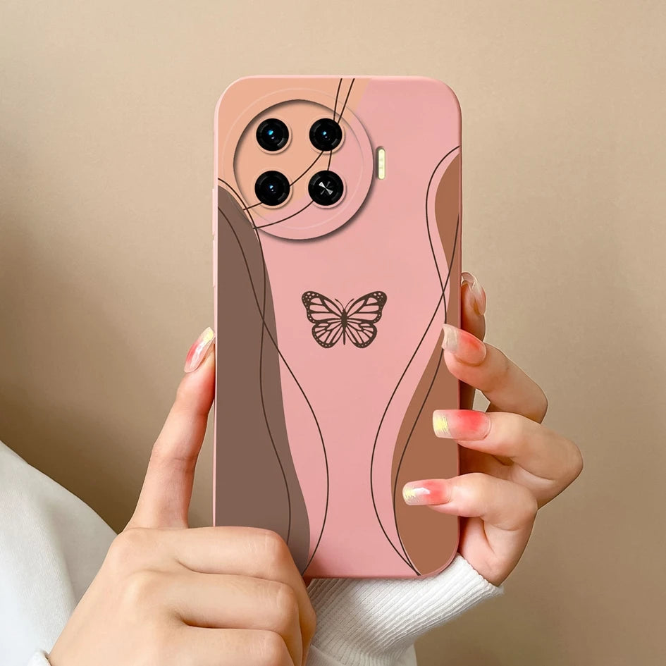 Cover For Tecno Spark 20 Pro+ 4G Case Phone Bags Pretty Flower Liquid Soft Silicone Shell For Tecno Spark20 Pro Plus Funda Coque