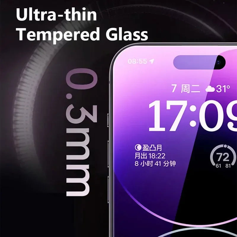 1-5Pcs HD Tempered Glass Screen Protector For iPhone 11 12 13 14 15 16 17 Pro Max 14 15 16 Plus 16 Air Glass Anti-Scratch Film