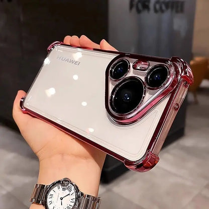 Case For Huawei Pura 80 Ultra 80 Pro plus Luxury Electroplating Transparent Four Corners Shockproof Back Cover For Huawei Pura80