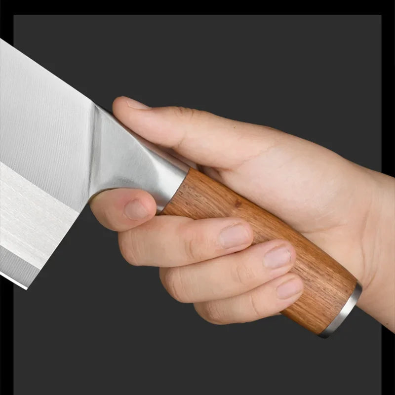 Cleaver Kitchen Knives Wooden Handle Stainless Steel Utility Knife Slicing Fish Vegetables Butcher Knife Chef Cleaver Meat Knife