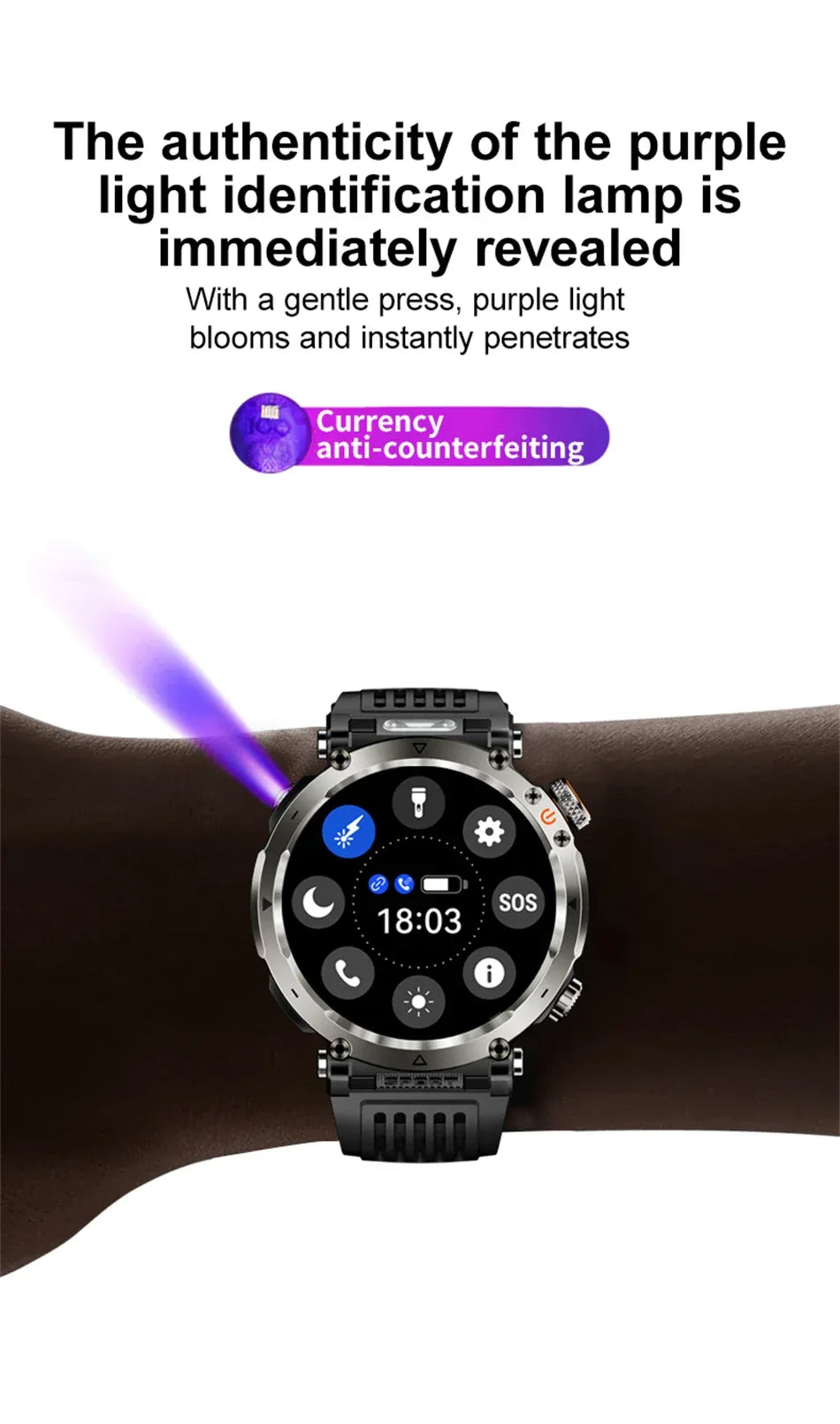 2026 New Outdoor Sports Smartwatch Men Compass 600mAh LED Flashlight Bluetooth Call 3ATM Waterproof Smartwatch For Android iOS
