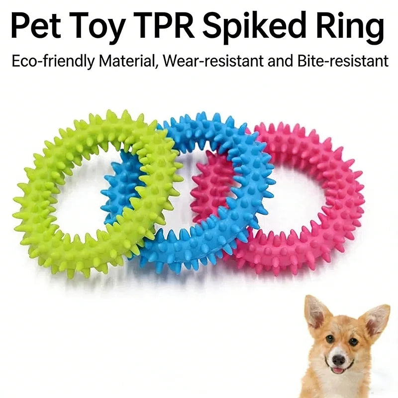 Pet Chew Toys Set Bone Pacifier Thorn Ring TPR Dog Molar Stick Teeth Cleaning Bite Resistant Puppy Teething Toy Boredom Relief