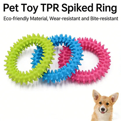 Pet Chew Toys Set Bone Pacifier Thorn Ring TPR Dog Molar Stick Teeth Cleaning Bite Resistant Puppy Teething Toy Boredom Relief