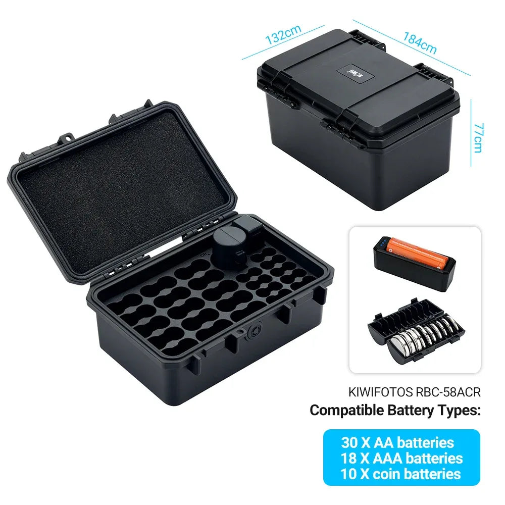 Multi Slots 18650/21700/AA/AAA/Coin Battery Case Storage Box Container Holder IP67 Waterproof And Dustproof Battery Storage Box