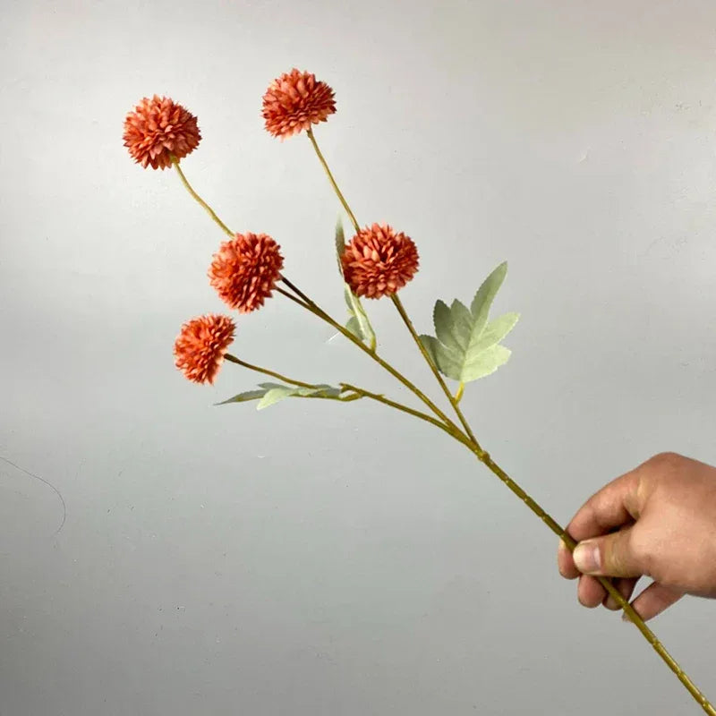 5 Head Dandelion Artificial Flowers Wedding Decoration Fake Flowers Small Thorn Ball DIY Home Decor Bouquet Valentine's Day Gift